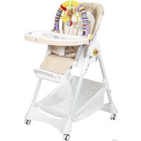 Высокий стульчик ForKiddy Podium Toys 0+ (два чехла +х/б вкладыш, кремовый, дуга обезьяна)