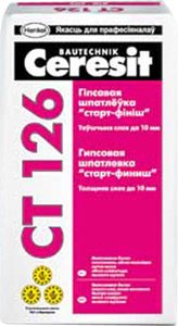 Шпатлевка Ceresit CT 126. Гипсовая шпатлевка «старт-финиш» (20 кг)